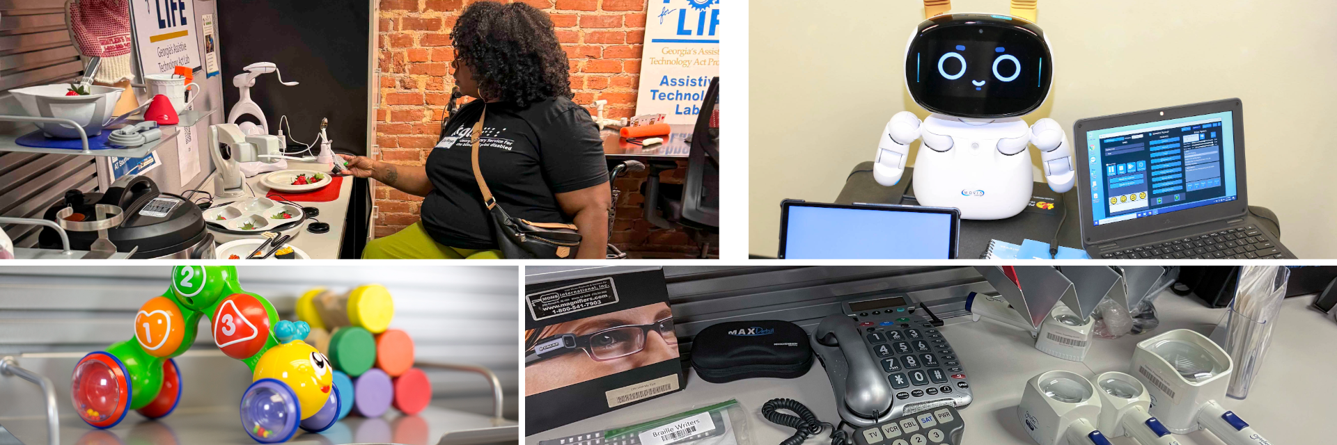 Collage of TFL AT labs and devices.